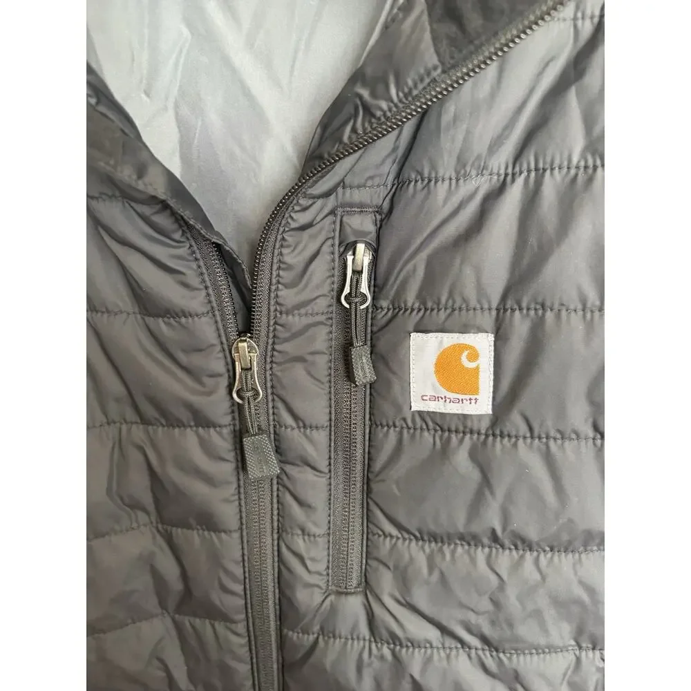 Carhartt Men’s XL Black Quilted Insulated Full Zip Vest Mock Neck Workwear